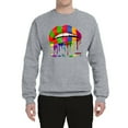thumbnail image 2 of Wild Bobby, Colorful Painted Lip, Streetwear, Unisex Crewneck Graphic Sweatshirt, Heather Grey, Small, 2 of 5