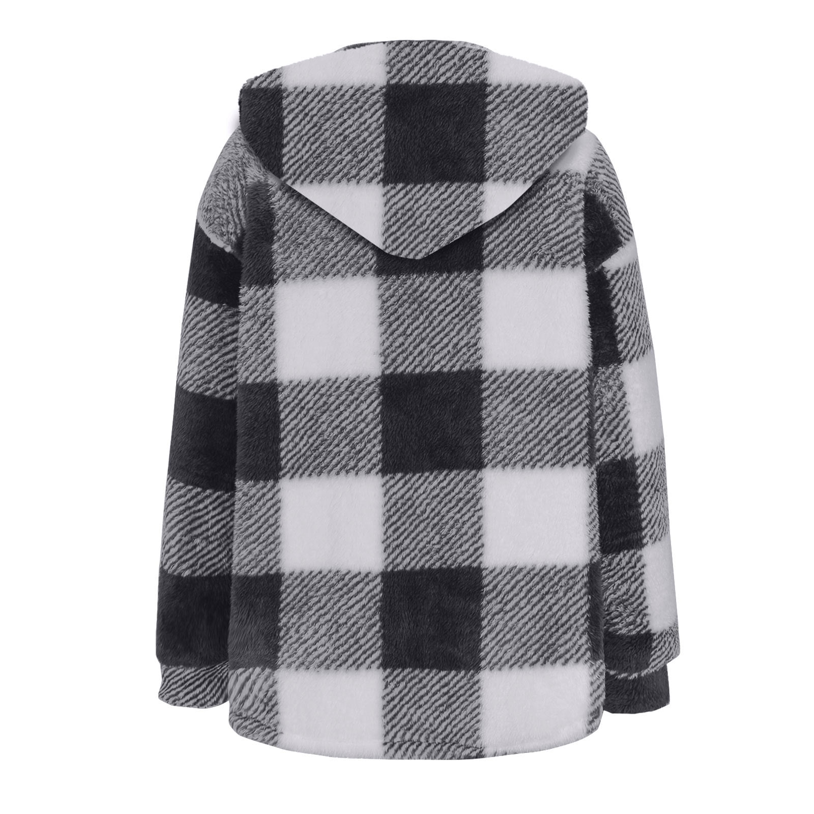 lcziwo 2024 Oversized Plaid Flannel Shirts for Women with Hood Fleece Button Down Long Sleeve Shackets Jacket Blouse Hoodies Tops