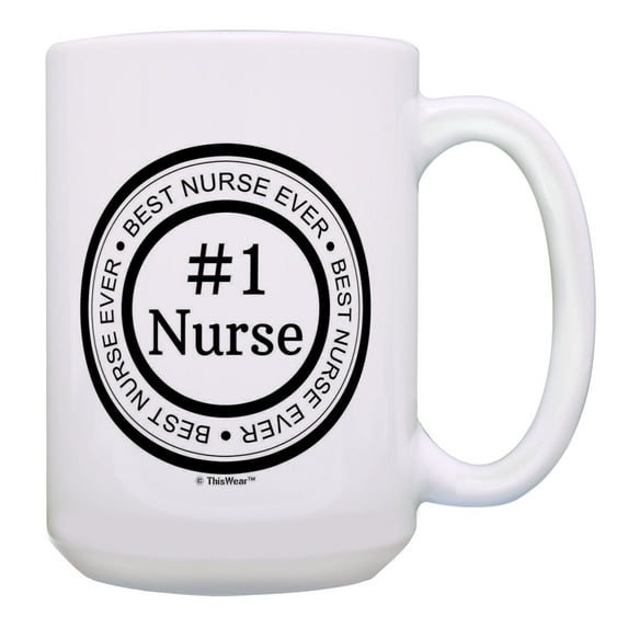 ThisWear Nursing Gift #1 Nurse Best Nurse Ever CNA Gifts LPN Gifts RN Gifts 15oz Coffee Mug