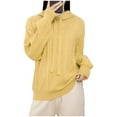 thumbnail image 1 of ShomPort Casual Sweaters for Womens Drawstring Long Sleeve Hooded Textured Tops Lightweight Going Out Solid Color Cozy Soft Blouses, 1 of 6