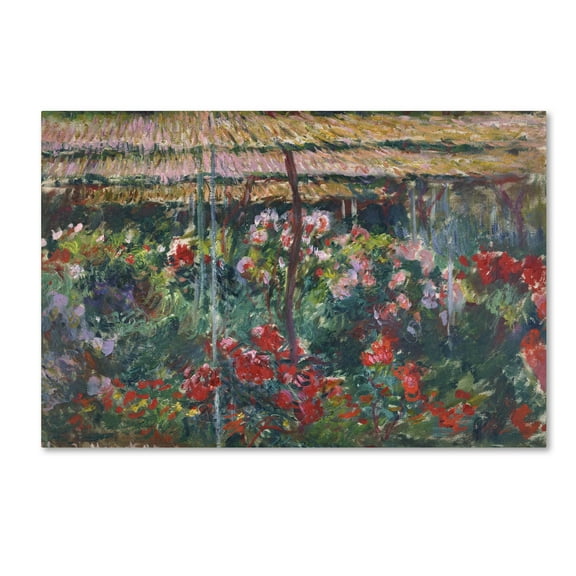 Trademark Fine Art 'Peony Garden' Canvas Art by Monet