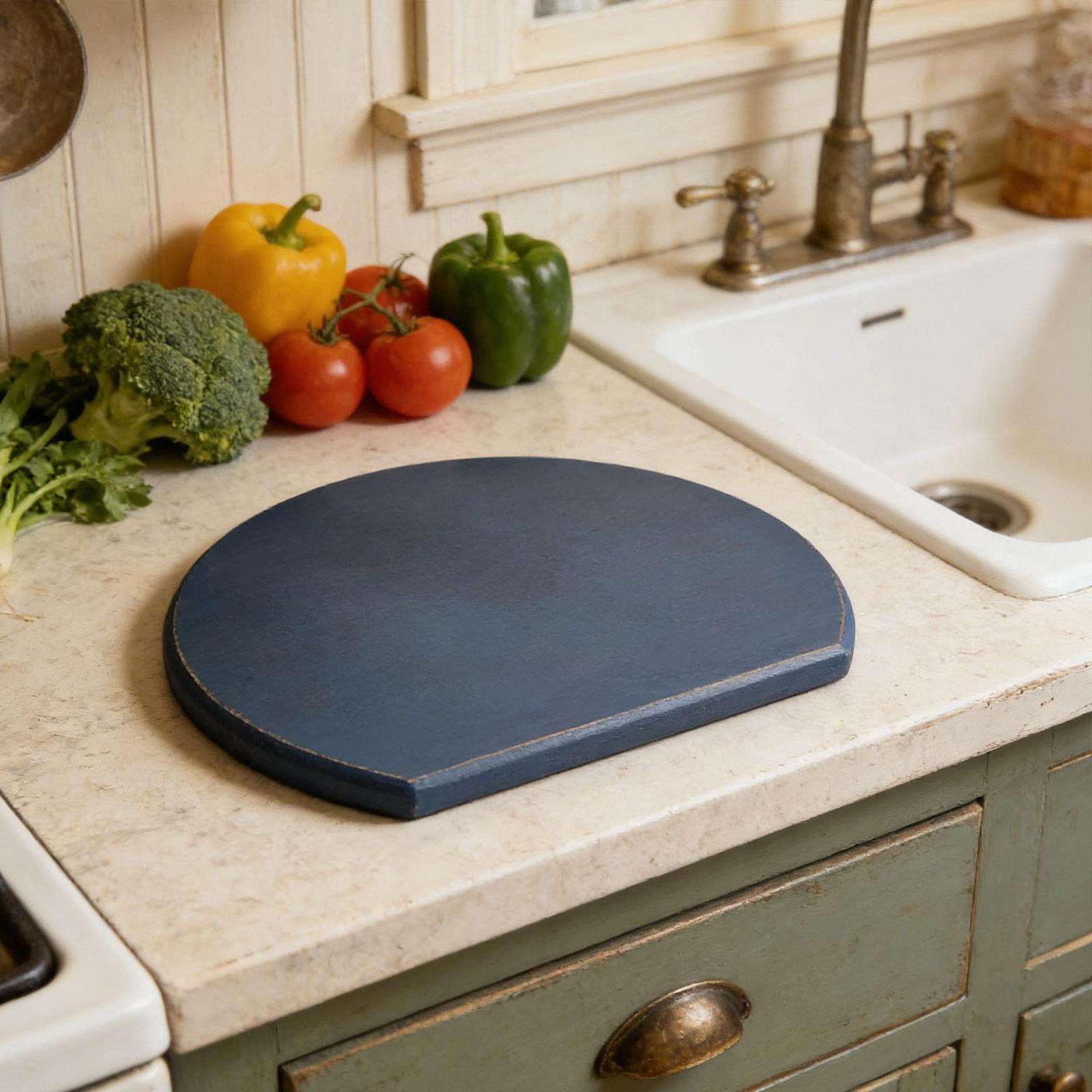 Dualoai Chopping Board Convenient Half Round Cutting Mat for Fruits Vegetables Meats Gray S