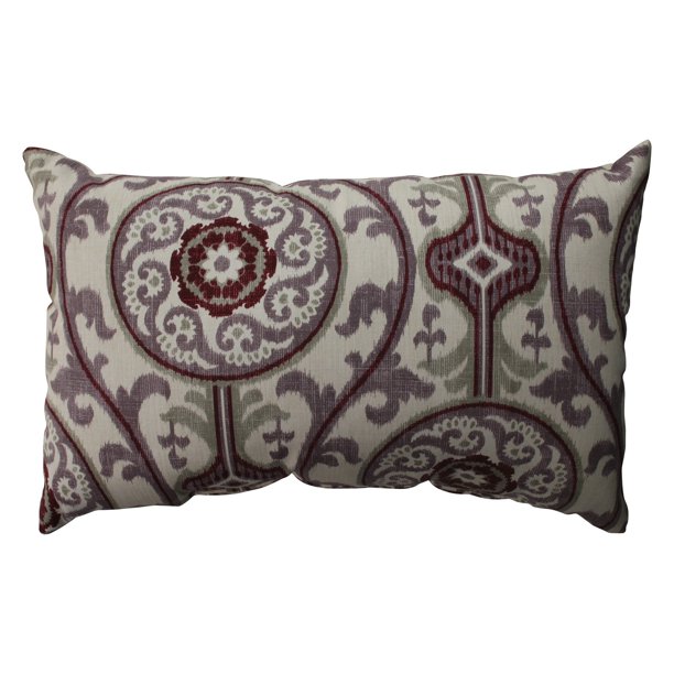 Pillow Perfect Suzani Damask Plum Throw Pillow