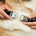 thumbnail image 2 of Dodge Pet Collar, Dog Collar Metal Seatbelt Buckle, Super Bee Logo Stripes Black Gray Yellow White, 9.5 to 13 Inches 1.0 Inch Wide, 2 of 9