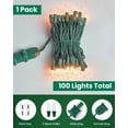 thumbnail image 5 of Clr Christmas String Lights 100 Count 25 Feet Incandescent Bulb Mini for Indoor Xmas Tree Garland Birthday Wedding Party Festival Decoration, Green Wire, 5 of 5