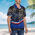 thumbnail image 3 of Pofeuu Fireworks Print Hawaiian Shirt for Men Sleeves Casual Button Down Summer Beach Dress Shirts T-Shirts,Large, 3 of 7