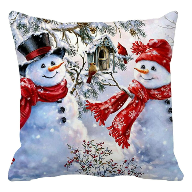 All Smiles - Decoraciones de Navidad de color blanco y oro, fundas de  almohada 18X18, juego de 4 copos de nieve, cojines decorativos de  terciopelo