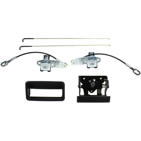 Tailgate Lock Compatible with 1988-1998 Chevrolet C1500 Stepside Includes handle, bezel, 2 rods, 2 cables, and 2 latches