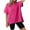 Hot Pink, variant on Plebaso Women's Oversized Sweatshirts Short Sleeve Crew Neck Sweat Shirts Summer Workout Pullover Tops