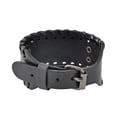 thumbnail image 5 of Shop LC Set of 2 Black Color Genuine Leather Dualtone Adjustable Bracelet Jewelry Gift, 5 of 10