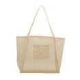 thumbnail image 3 of Bolsa de playa de malla grande y plegable para compras de comestibles, vacaciones y camping. Caqui, 3 of 8