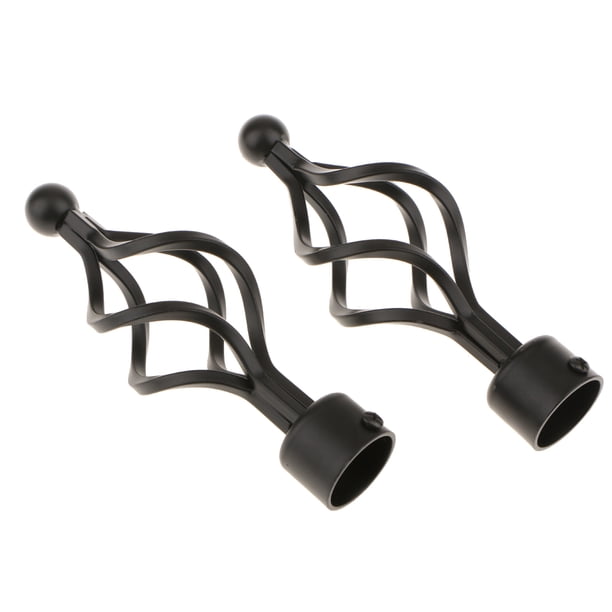 2 piezas 28 mm soporte de poste soporte de barra remates Twist Black Twist Black Twist Black Twist Black Sunnimix Extremos de barra de cortina de ventana