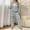 Gray, variant on Hueook Airport Outfits for Women 2025 Womens Plaid Print Two-piece Long-sleeved Trousers Suit Black XL