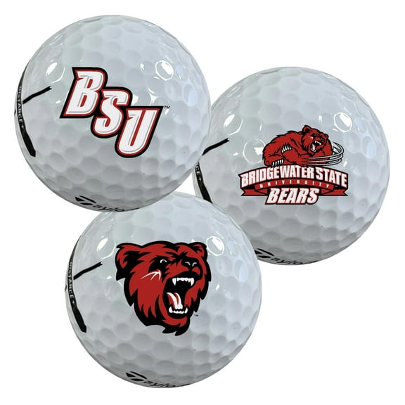 Bridgewater State University Bears Logo Edition Taylormade Distance Golf Balls 12-Pack (Dozen)