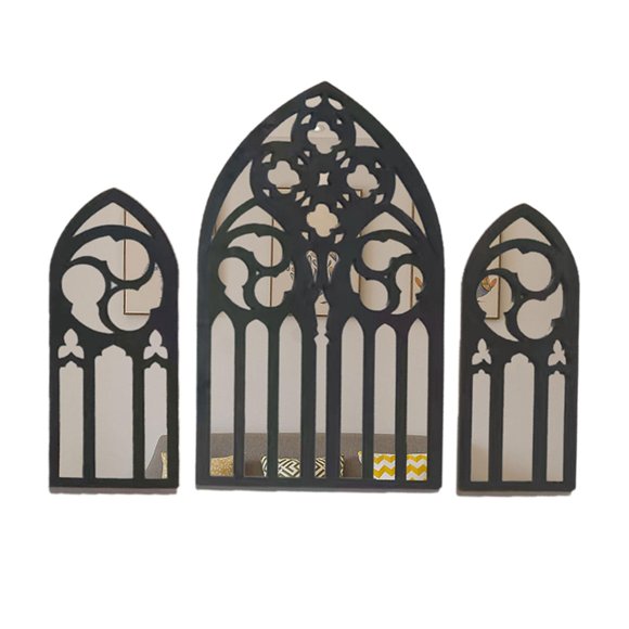 jesticaly 3 Pieces Gothic Wall Mirrors Baroque Small Style Decor Rustic A Mirrors Wall Mirrors
