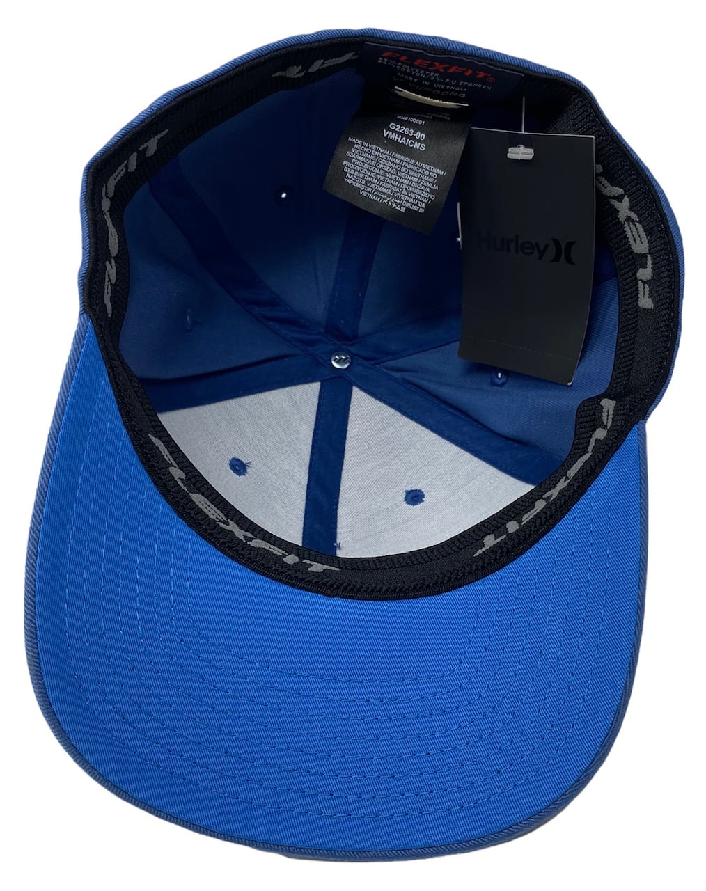 Hurley Men's Icon Solid Flex Fit Hat Cap (Large/X-Large, Blue)
