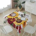 thumbnail image 6 of Sunflower Gray Check Table Cloth Waterproof Tablecloths, Farmhouse Flowers Butterfly Tablecloth Dining Table Cover for Kitchen Party Tabletop Outdoor, Square Tablecloth 54x54 Inch, 6 of 9