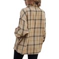 thumbnail image 2 of Chemise Surdimensionnée à Carreaux pour Femmes Veste Surchemise Manches Longues Décontractée Automne, 2 of 3