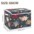 thumbnail image 3 of Storage Box With Lid 16.5x12.6x11.8In Foldable Stacked Household Storage Box Colorful Christmas Flowers, 3 of 7