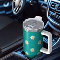 thumbnail image 6 of 40oz Tumbler with Handle and Straw, Vacuum Insulated Stainless Steel Travel Mug, Fits Car Cup Holder, Daisy Floral Print, 6 of 6