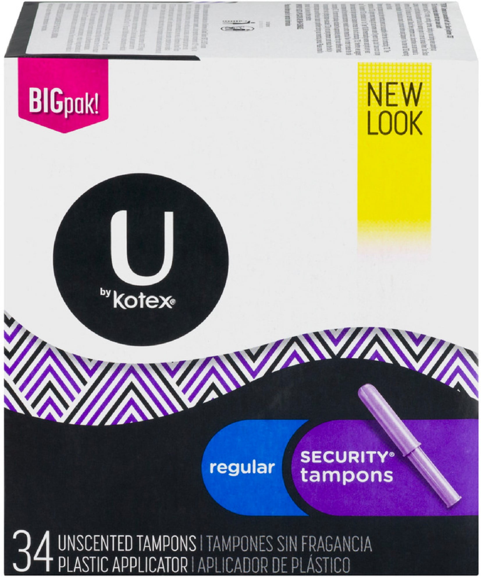 6 Pack U by Kotex Security Tampons, Regular, Unscented 34 ea