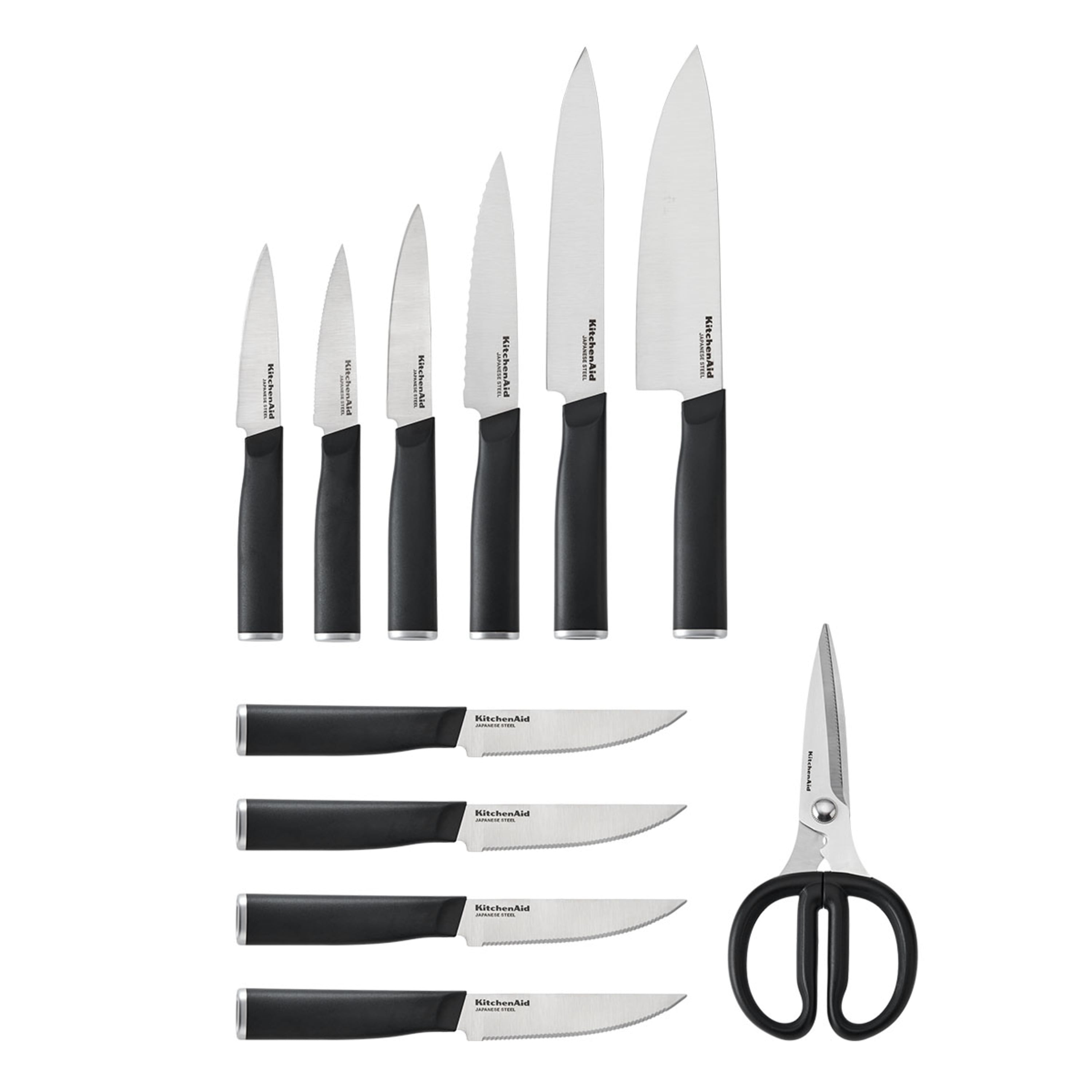 KitchenAid Classic 12 Piece Knife Block Set with Built in Knife Sharpener,  High Carbon Japanese Stainless Steel Kitchen Knives, Sharp Kitchen Knife