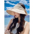 thumbnail image 2 of Yoyauz Ladies' Sun Hat With Wide Brim, Ponytail, Hole Uv Protection, Summer Hat Foldable Upf 50+For Outdoor Travel, 2 of 5