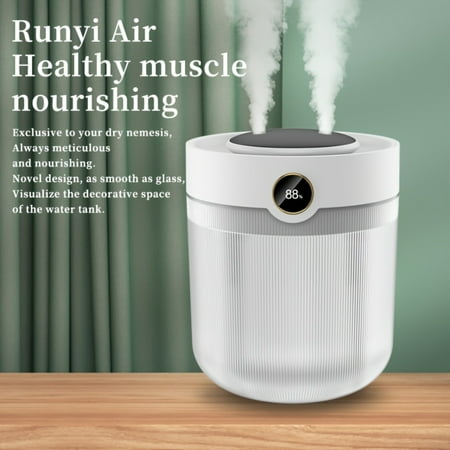 

XIAOGZHP Large Capacity Dual Spray Humidifier with Bedroom Night Light Silent Operation for Students and Office Desktop Use with Humidity Display