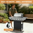 thumbnail image 6 of 3+1 Burner Propane Grill with Side Burner & Cover, 40,500 BTU Electronic Ignition BBQ Gas Grill, Stainless Steel Barbecue Propane Grills with Cast Iron Grates & Swivel Wheels for Outdoor and Patio, 6 of 9