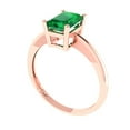 thumbnail image 2 of Solitaire Engagement Ring for Women - 1ct Simulated Emerald in 18K Rose Gold Promise Ring, 2 of 6