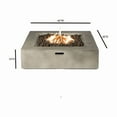 thumbnail image 2 of E-Western 12-inch Concrete Outdoor Fire Pit Table Modern Rectangular Design Weather-Resistant Garden Heating, 2 of 6