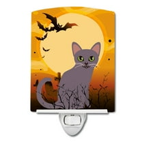 Caroline's Treasures BB4447CNL Halloween Korat Cat Ceramic Night Light, 6x4x3", multicolor