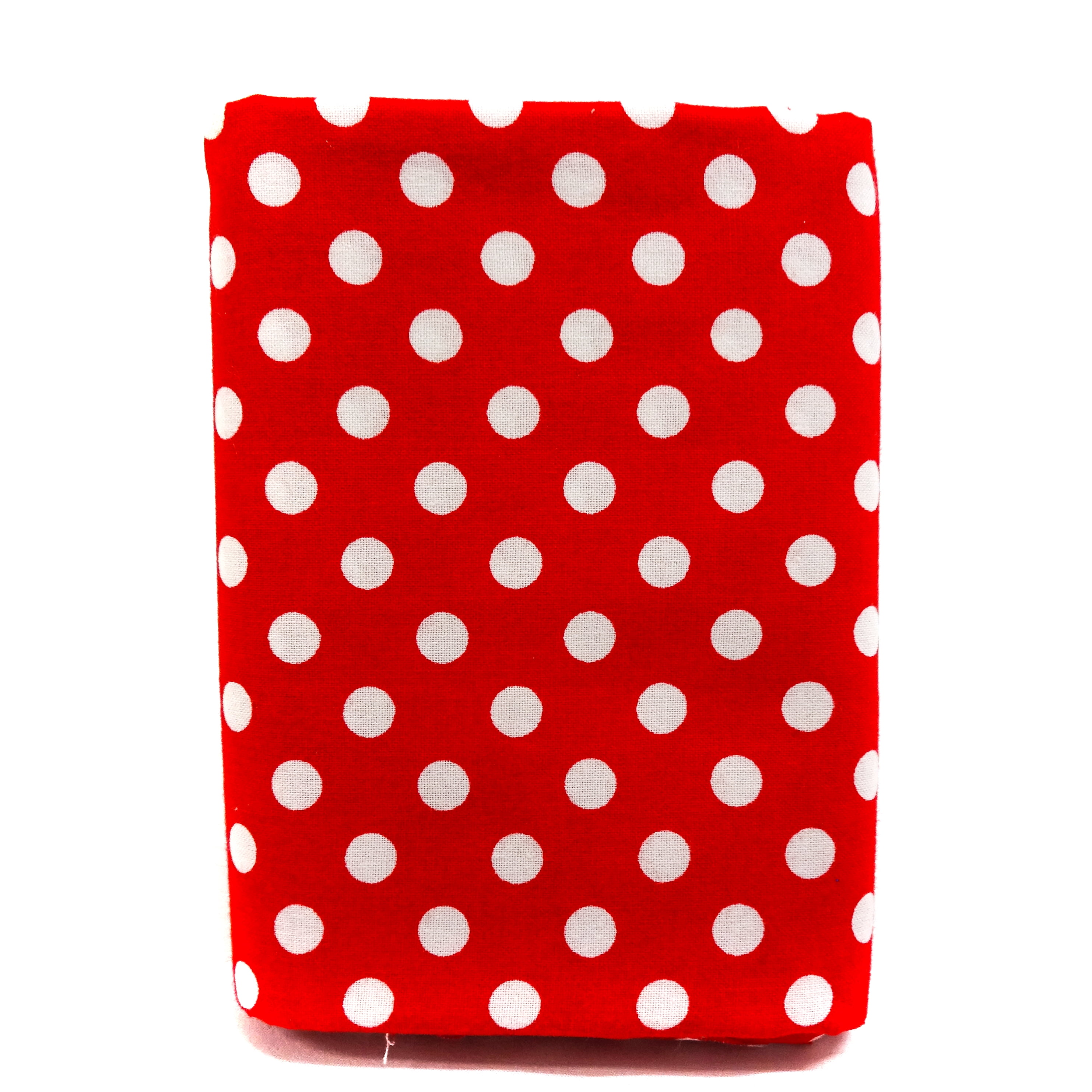 Shason Textile 45" x 1 yd 100% Cotton Dot-Print Apparel Fabric, Red and White