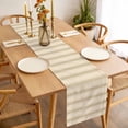 thumbnail image 3 of Brown Stripe Table Runner - 70 Inch Long, Kitchen Dining Table Runner Dresser Scarves, Modern Farmhouse Texture Geometric Farmhouse Decor for Coffee Tables Wedding Party Banquet, 3 of 8