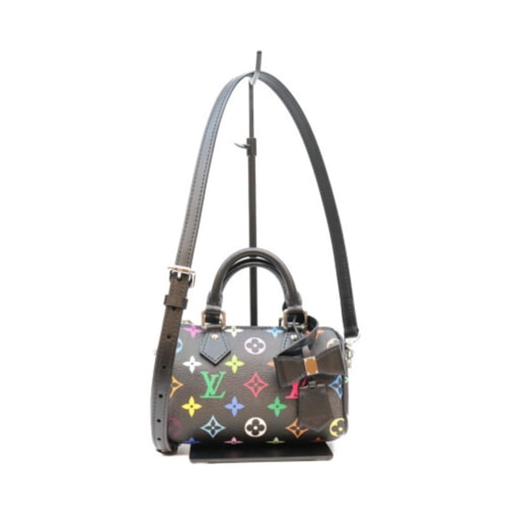 Pre-Owned LOUIS VUITTON x Takashi Murakami M13406 Multicolor Noir Nano Speedy Boston Bag Black...