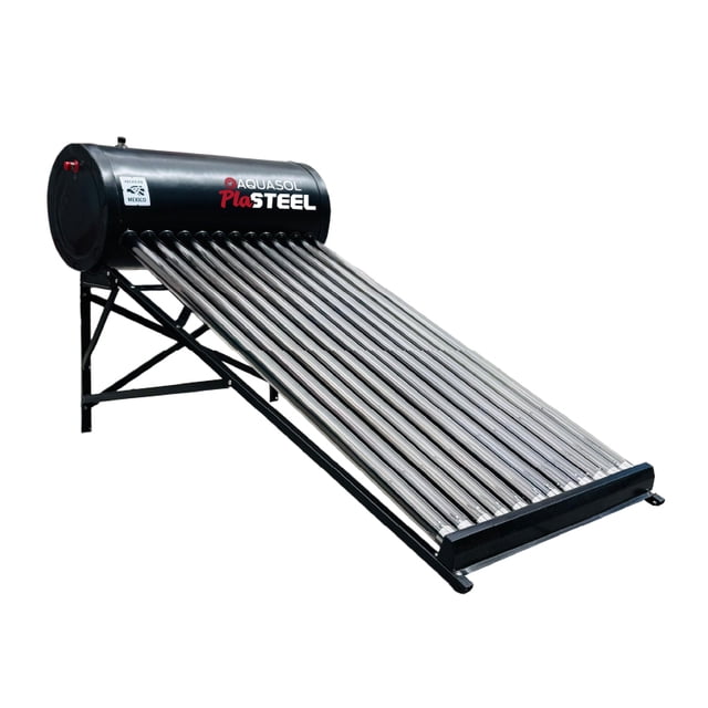 Calentador Solar AQUASOL Plasteel | 12 Tubos 132L Cuatro Capas Patentado | Ideal para 4 Personas