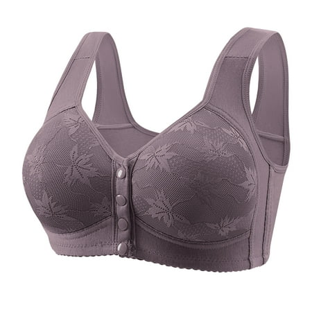 Bpmpbo Summer Bras for Women 2025Women s Front Button Closure Bra Sexy Non Magnetic And Non Steel Ring Gathered Bra With Thin Cup And Adjustable Sexy Lace Bra Underwear on Clearance