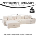 thumbnail image 3 of 118" Chenille Boneless Sectional Sofa, 3-Seater Modern Modular Cloud Couch With Removable Ottoman, No Assembly Required, Beige, 3 of 7