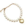 thumbnail image 2 of Visland Pet Necklace Smooth Surface Full Luster Fade-Resistant Dress-up Adjustable Cat Dog Decorative Faux Pearl Heart Necklace Party Favor, 2 of 10