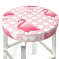 thumbnail image 3 of Haiem Cute Flamingo with Heart Cushion Round Bar Chair Seat Cover Bar Chair Cushion Covers Elastic Washable Bar Chair Cover,Protects from Scratches and Stains-13 inch, 3 of 7