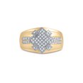 thumbnail image 2 of FB Jewels 10kt Yellow Gold Mens Round Diamond Offset Square Cluster Ring 1/3 Cttw, 2 of 4