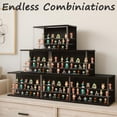 thumbnail image 5 of Clear Display Case for Collectibles, 3-Tier Stackable LED Figure with Magnetic Door, Adjustable Showcase Models, Miniatures, Jewly (Black,2PCS), 5 of 6