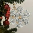 thumbnail image 4 of 3 PCS Christmas Tree Ornaments Silver Metallic Foil Snowflake Hanging Ornaments for Winter Wonderland Christmas Tree Decorations, 4 of 7