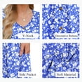 thumbnail image 5 of TARAINYA Summer Women Short Sleeve V-Neck Dresses With Buttons A-Line Pockets Sundresses Casual Knee Travel Beach Dresses, 5 of 7
