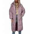 thumbnail image 2 of Women's 2025 Long Puffer Hooded Coat, Knee-Length Thickened Winter Jacket, Oversized Quilted Parka, Loose Fit Warm Coat, Casual Winter Outerwear Coffee M, 2 of 8
