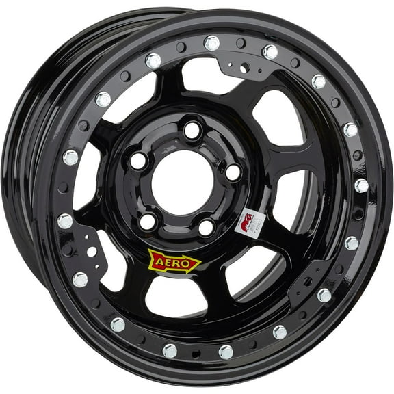 AERO 53 Series 15 x 8 Black IMCA Certifed Wheel w/ Beadlock, 3 Offset