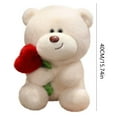 thumbnail image 5 of 15.75"Heart-Shaped Rose Bear Doll Valentines Day Stuffed Animals Teddy Bear with Rose Rose Bear Plush Toy Large Rose Bear Plush Unique Hugging Doll Present for Anniversary Birthday, 5 of 7
