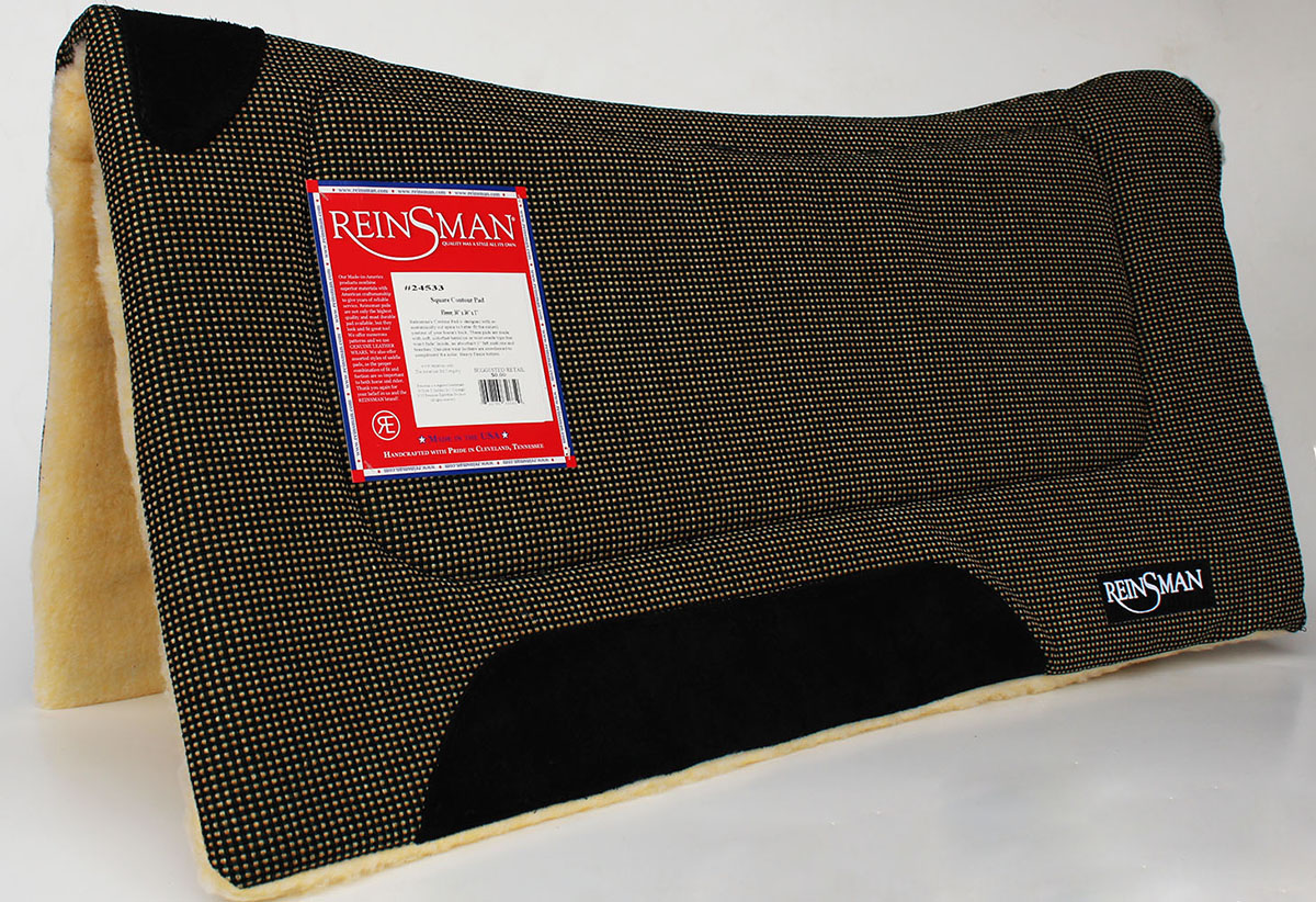 Reinsman Western Horse Saddle Square Contour Felt Cushioned Pad Wool