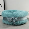 thumbnail image 3 of KYAIGUO Super Warm Cat Beds Cat House Round Fluffy Premium Cat Beds for Indoor Calming Cat Beds with Bow Pets Bed for Small Medium Sized Dogs, 3 of 7