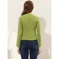 thumbnail image 4 of INSPIRE CHIC Women's Casual Fall Button Front Elegant Work Office Blazer Jacket Green L, 4 of 5